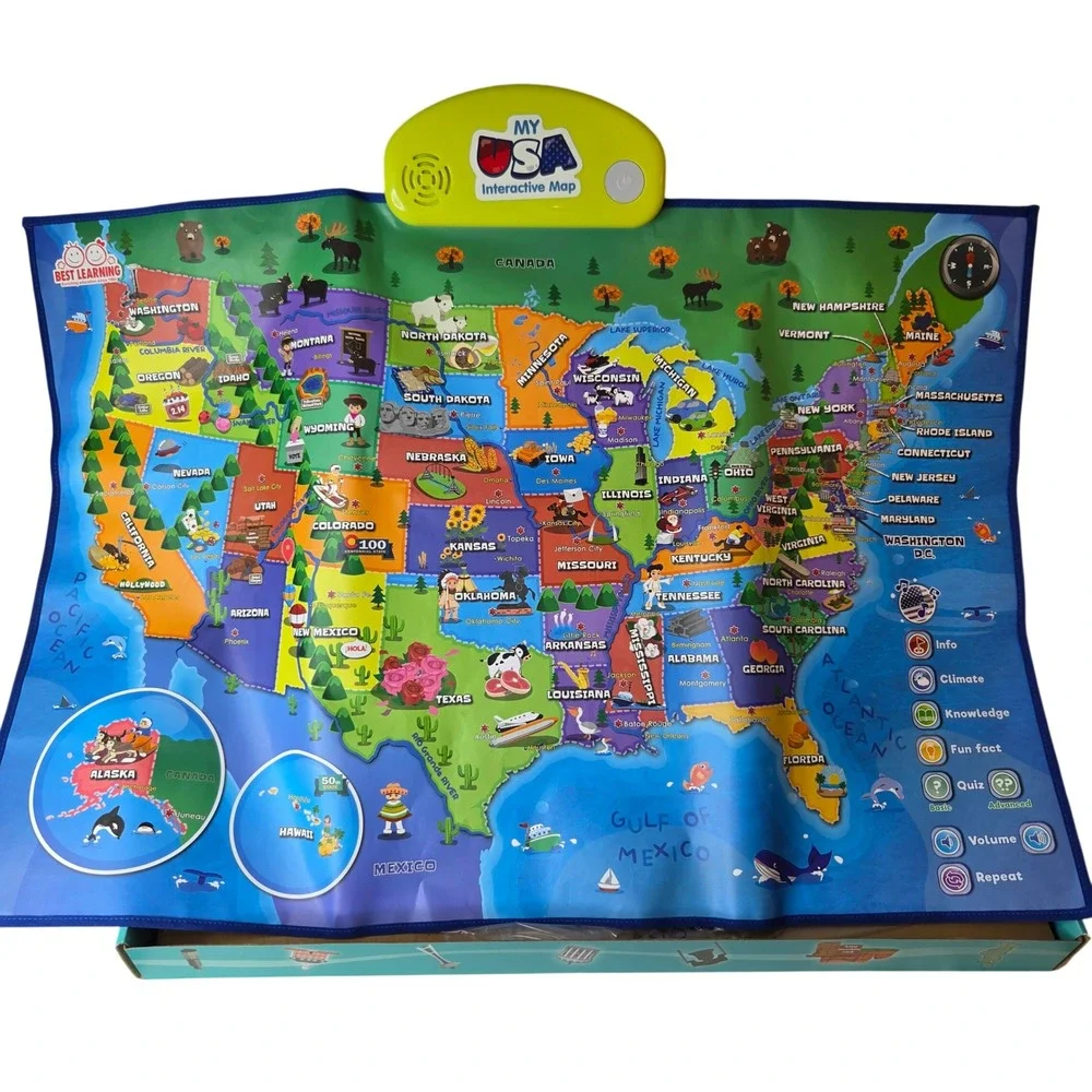 Best Learning My USA Interactive Map i-Poster Talking Educational Wall Toy 4227